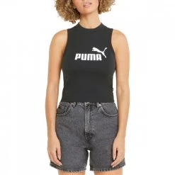 PUMA CANOTTA CROP ESSENTIAL DONNA Nero -Strada Moda puma 848338 canotta crop essential donna sport style donna 044786201 01 3