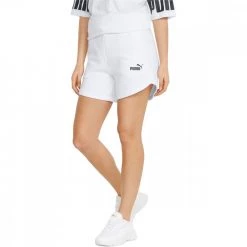 PUMA SHORT ESSENTIAL VITA ALTA DONNA Bianco -Strada Moda puma 848339 shorts essential donna sport style donna 044786401 02 3