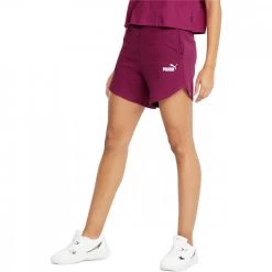 PUMA SHORTS ESSENTIAL VITA ALTA DONNA Fucsia -Strada Moda puma 848339 shorts essential donna sport style donna 044786501 86 3