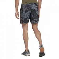 REEBOK SHORT WOR ALLOVER PRINT Nero -Strada Moda reebok ha1058 short wor allover print abbigliamento training e palestra uomo 044383901 blk 3