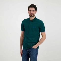 SUN 68 POLO CON PIPING Verde -Strada Moda sun 68 a32110 polo con piping casual uomo 044816101 50 4
