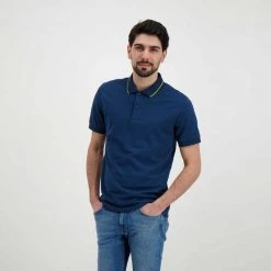 SUN 68 POLO CON PIPING Blu -Strada Moda sun 68 a32110 polo con piping casual uomo 044816301 80 4