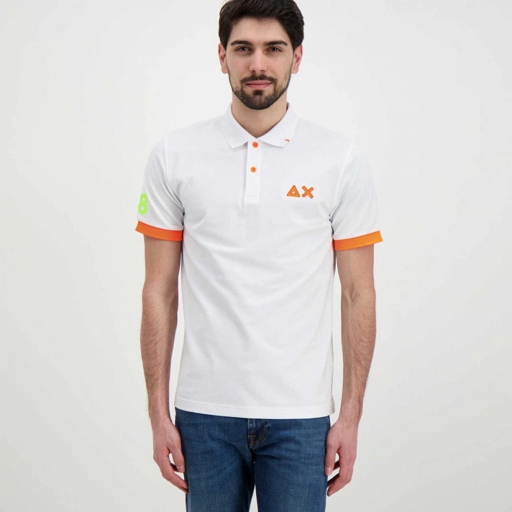 SUN 68 POLO MACRO LOGO FLUO Bianco 5 SUN 68 POLO MACRO LOGO FLUO Bianco - immagine 3