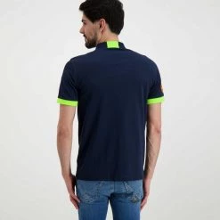 SUN 68 POLO MACRO LOGO FLUO Blu -Strada Moda sun 68 a32120 polo macro logo fluo casual uomo 044817001 07 4