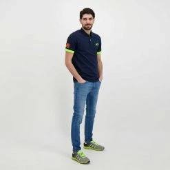 SUN 68 POLO MACRO LOGO FLUO Blu -Strada Moda sun 68 a32120 polo macro logo fluo casual uomo 044817001 07 6