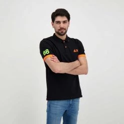 SUN 68 POLO MACRO LOGO FLUO Nero -Strada Moda sun 68 a32120 polo macro logo fluo casual uomo 044817101 11 5