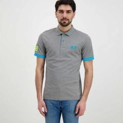 SUN 68 POLO MACRO LOGO FLUO Grigio -Strada Moda sun 68 a32120 polo macro logo fluo casual uomo 044817201 34 3