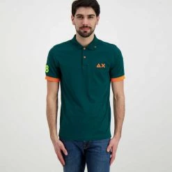 SUN 68 POLO MACRO LOGO FLUO Verde -Strada Moda sun 68 a32120 polo macro logo fluo casual uomo 044817301 50 3