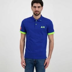 SUN 68 POLO MACRO LOGO FLUO Royal -Strada Moda sun 68 a32120 polo macro logo fluo casual uomo 044817401 58 3