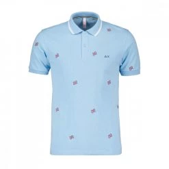 SUN 68 POLO RICAMO BANDANA ALL-OVER Azzurro