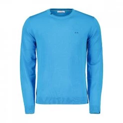 SUN 68 MAGLIONE GIROCOLLO IN COTONE Azzurro