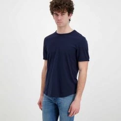 SUN 68 T-SHIRT COTONE FIAMMATO LOGO Blu -Strada Moda sun 68 t32112 t shirt cotone fiammato logo casual uomo 044818901 07 2