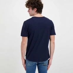 SUN 68 T-SHIRT COTONE FIAMMATO LOGO Blu -Strada Moda sun 68 t32112 t shirt cotone fiammato logo casual uomo 044818901 07 3