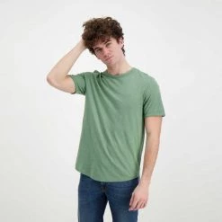 SUN 68 T-SHIRT COTONE FIAMMATO LOGO Verde -Strada Moda sun 68 t32112 t shirt cotone fiammato logo casual uomo 044819101 19 4