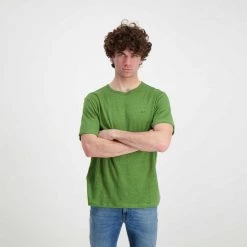 SUN 68 T-SHIRT IN LINO Verde 10 SUN 68 T-SHIRT IN LINO Verde -Strada Moda sun 68 t32136 t shirt in lino casual uomo 044820701 19 4