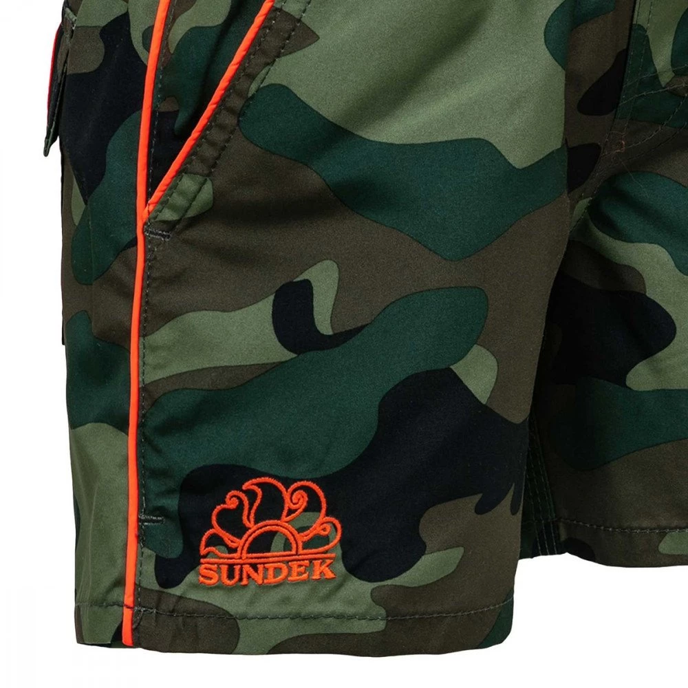 SUNDEK BOXER CON ELASTICO E PIPING CAMO BAMBINO Verde 5 SUNDEK BOXER CON ELASTICO E PIPING CAMO BAMBINO Verde - immagine 3