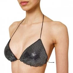 SUNDEK TRIANGOLO PAILETTES JENNIFER DONNA Nero -Strada Moda sundek w101ktl6700 top triangolo micro pailettes donna mare donna 045083401 00400 3