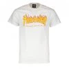 T-shirt Thrasher Magazine Flame Logo Bianca Bianco -Strada Moda thrasher 311019 t shirt thrasher magazine flame logo bianca street style uomo 033433601 wht 1