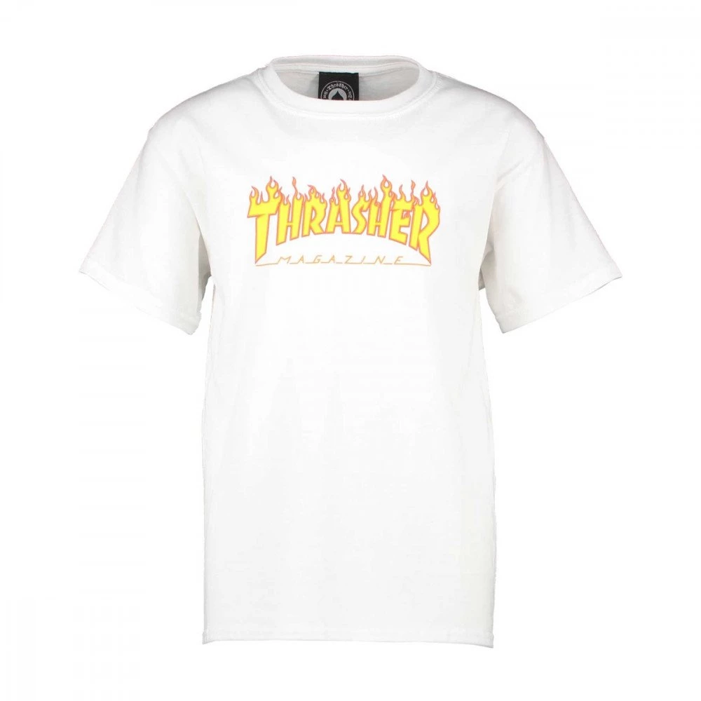 THRASHER T-SHIRT FLAME BAMBINO Bianco 3 THRASHER T-SHIRT FLAME BAMBINO Bianco