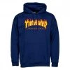 THRASHER FELPA CON CAPPUCCIO FLAME LOGO Blu -Strada Moda thrasher 312007 felpa con cappuccio flame logo street style uomo 034047901 nvy 1
