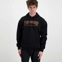 THRASHER FELPA CON CAPPUCCIO OUTLINED -Strada Moda thrasher 314275 felpa con cappuccio outlined street style uomo 044800901 bkor 3