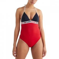 TOMMY HILFIGER COSTUME INTERO ELASTICO LOGO DONNA Rosso