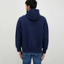 TOMMY JEANS FELPA CON CAPPUCCIO TOMMY BADGE Blu -Strada Moda tommy jeans dm0dm10904 felpa con cappuccio tommy badge casual uomo 043512301 c87 4