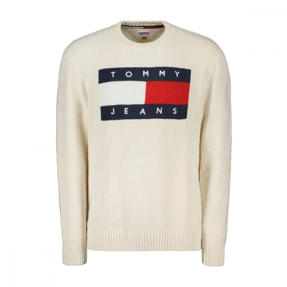 TOMMY JEANS MAGLIONE GIROCOLLO BANDIERA A INTARSIO Bianco 3 TOMMY JEANS MAGLIONE GIROCOLLO BANDIERA A INTARSIO Bianco