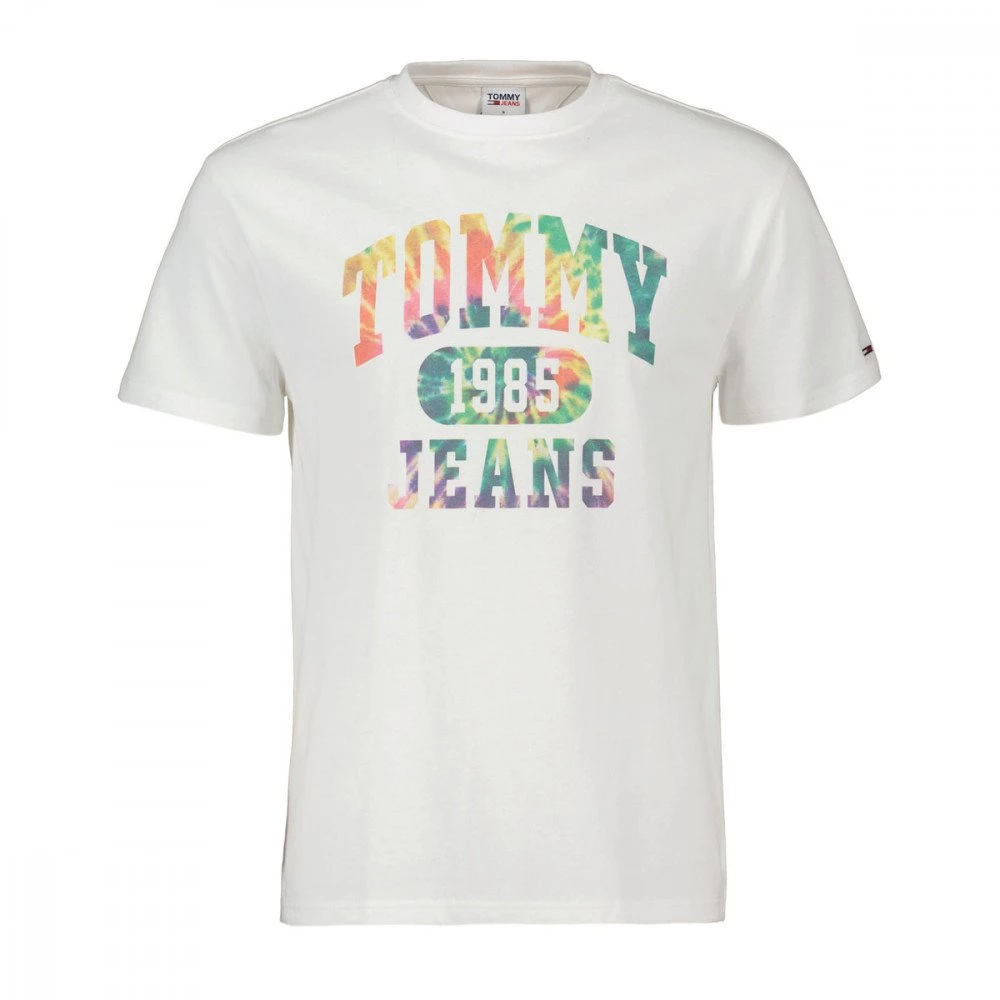 TOMMY JEANS T-SHIRT COLLEGIATE TIE DYE Bianco 3 TOMMY JEANS T-SHIRT COLLEGIATE TIE DYE Bianco