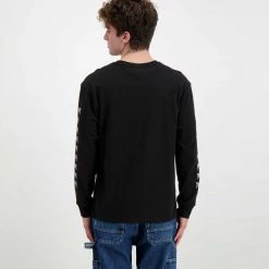 TOMMY JEANS MAGLIA MANICA LUNGA HOMESPUN GRAPHIC Nero -Strada Moda tommy jeans dm0dm12422 maglia manica lunga homespun graphic casual uomo 045117501 bds 4