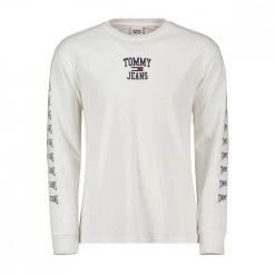 TOMMY JEANS MAGLIA MANICA LUNGA HOMESPUN GRAPHIC Bianco
