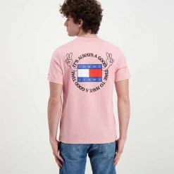 TOMMY JEANS T-SHIRT TOMMY PHILOSOTEE Rosa -Strada Moda tommy jeans dm0dm12858 t shirt tommy philosotee casual uomo 045110901 th9 4