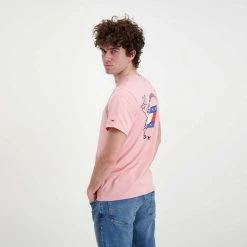 TOMMY JEANS T-SHIRT TOMMY PHILOSOTEE Rosa -Strada Moda tommy jeans dm0dm12858 t shirt tommy philosotee casual uomo 045110901 th9 5