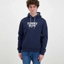 TOMMY JEANS FELPA CON CAPPUCCIO ENTRY Blu -Strada Moda tommy jeans dm0dm12941 felpa con cappuccio entry casual uomo 045111201 c87 3