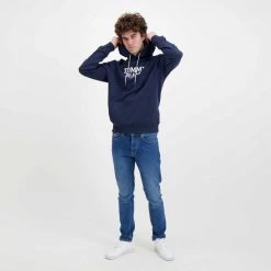 TOMMY JEANS FELPA CON CAPPUCCIO ENTRY Blu -Strada Moda tommy jeans dm0dm12941 felpa con cappuccio entry casual uomo 045111201 c87 6