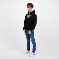 TOMMY JEANS FELPA CON CAPPUCCIO ENTRY Nero 13 TOMMY JEANS FELPA CON CAPPUCCIO ENTRY Nero -Strada Moda tommy jeans dm0dm12941 felpa con cappuccio entry casual uomo 045823001 bds 6