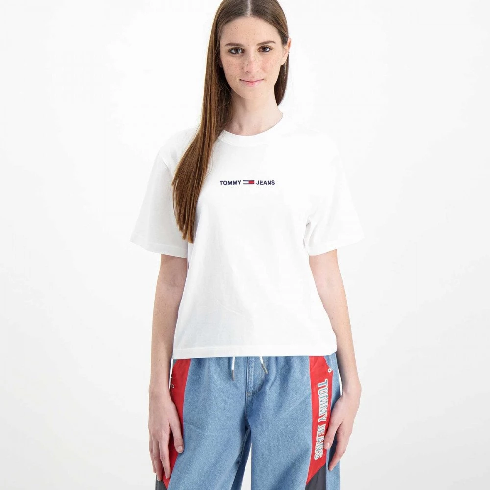 TOMMY JEANS T-SHIRT CON LOGO RICAMATO DONNA Bianco 4 TOMMY JEANS T-SHIRT CON LOGO RICAMATO DONNA Bianco - immagine 2