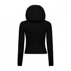 TOMMY JEANS CARDIGAN FULL ZIP CON CAPPUCCIO DONNA Nero -Strada Moda tommy jeans dw0dw11717 cardigan full zip con cappuccio donna casual donna 045108701 bds 2