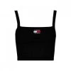 TOMMY JEANS CANOTTA CROP CON LOGO DONNA Nero -Strada Moda tommy jeans dw0dw11875 canotta crop con logo donna casual donna 045109001 bds 1