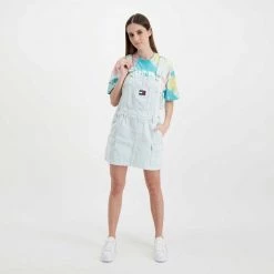 TOMMY JEANS SALOPETTE IN DENIM DONNA Azzurro -Strada Moda tommy jeans dw0dw12423 salopette in denim donna casual donna 045112901 1ab 6