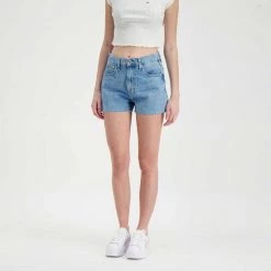 TOMMY JEANS BERMUDA MOM DONNA Azzurro -Strada Moda tommy jeans dw0dw12458 bermuda mom donna casual donna 045113201 1ab 4