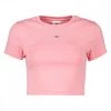 TOMMY JEANS T-SHIRT CROP A COSTE LOGO DONNA Rosa -Strada Moda tommy jeans dw0dw12848 t shirt baby crop tiny linear donna casual donna 045114901 the 1