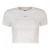 TOMMY JEANS T-SHIRT CROP A COSTE LOGO DONNA Bianco 2 TOMMY JEANS T-SHIRT CROP A COSTE LOGO DONNA Bianco -Strada Moda tommy jeans dw0dw12848 t shirt crop a coste logo donna casual donna 045115001 ybr 1