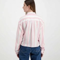TOMMY JEANS CAMICIA CON NODO DONNA Bianco, Rosa -Strada Moda tommy jeans dw0dw12901 camicia con nodo donna casual donna 045115501 the 4