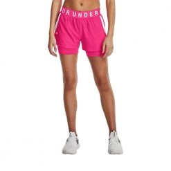 UNDER ARMOUR SHORT PLAY-UP 2IN1 DONNA Fucsia -Strada Moda under armour 1351981 short play up 2in1 donna abbigliamento training e palestra donna 044897201 695 3