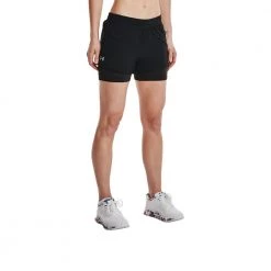 UNDER ARMOUR SHORT ISOCHILL 2IN1 DONNA Nero -Strada Moda under armour 1361582 short isochill 2in1 donna abbigliamento running donna 044938801 001 3