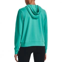 UNDER ARMOUR FELPA ZIP RIVAL TERRY DONNA Verde -Strada Moda under armour 1369853 felpa zip rival terry donna abbigliamento training e palestra donna 044941901 369 4