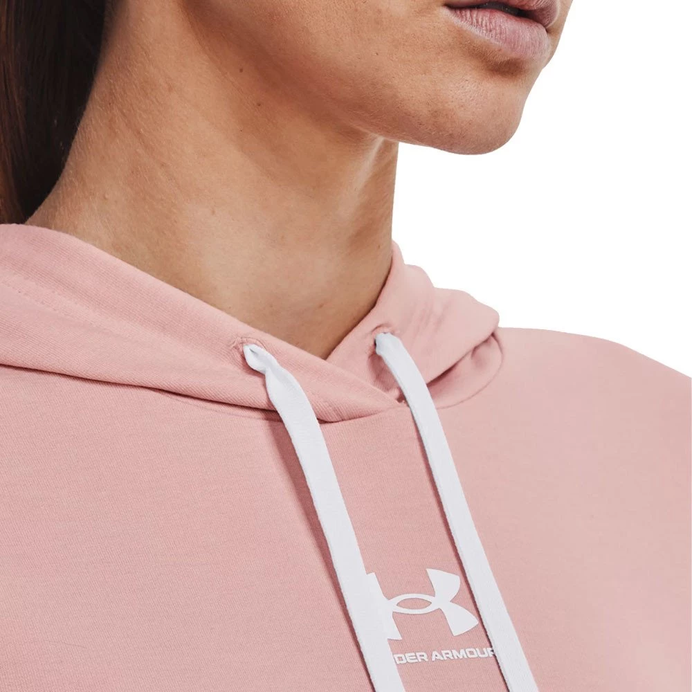 UNDER ARMOUR FELPA CON CAPPUCCIO RIVAL TERRY DONNA Rosa - immagine 5