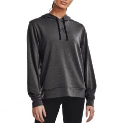 UNDER ARMOUR FELPA CON CAPPUCCIO RIVAL TERRY Grigio -Strada Moda under armour 1369855 rival terry hoodie abbigliamento training e palestra donna 045870601 010 3