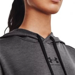 UNDER ARMOUR FELPA CON CAPPUCCIO RIVAL TERRY Grigio -Strada Moda under armour 1369855 rival terry hoodie abbigliamento training e palestra donna 045870601 010 5